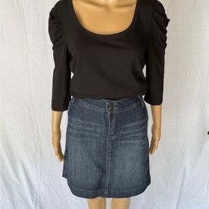 Jag Denim Distressed Pencil Mini Skirt